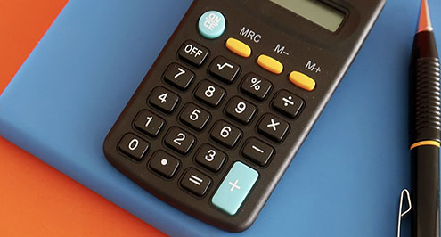 Calculator on a folder