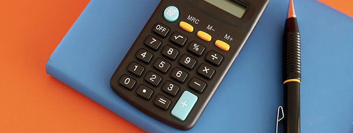 Calculator on a folder
