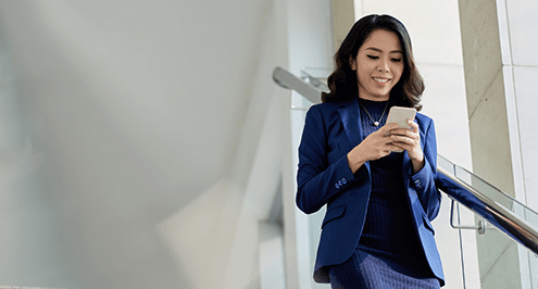 Business woman using apps in the office