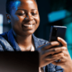 Woman using personal data