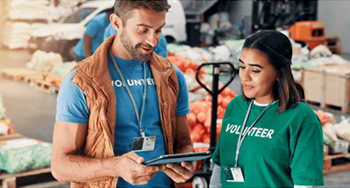 Workers at a nonprofit organization